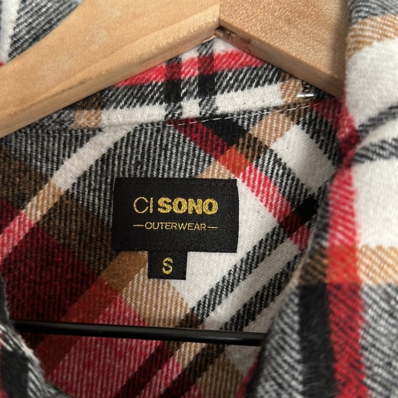 CI SONO Plain Red Black and Tan Women’s Shirt Size S - Picture 5 of 8